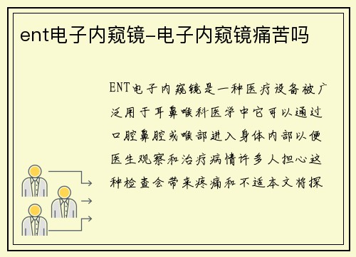 ent电子内窥镜-电子内窥镜痛苦吗